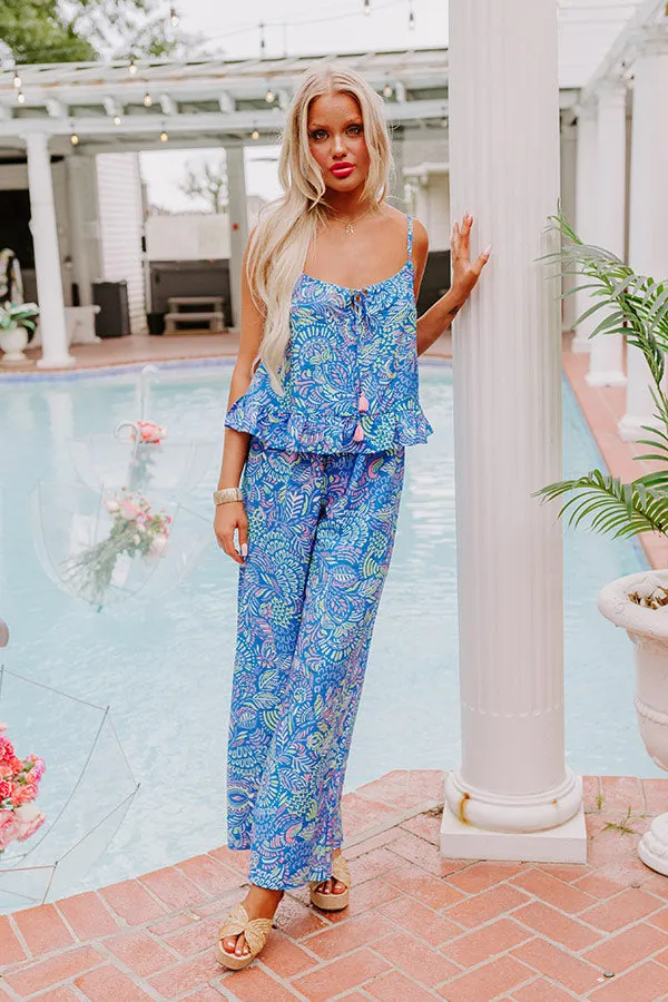 Set For Vacay High Waist Pants in Cobalt Blue