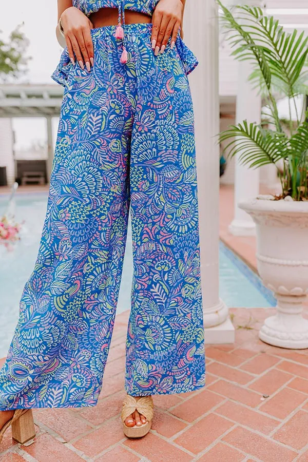Set For Vacay High Waist Pants in Cobalt Blue