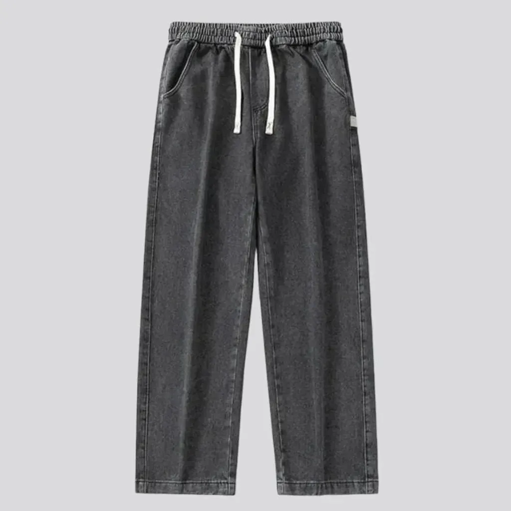 Slouchy pebble-washed jeans