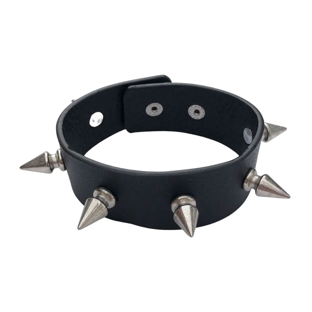 Spikey Punk Wrist Bracelet - Single Row Metal