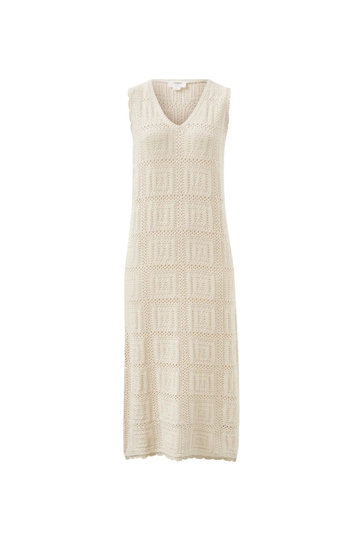 Square Knit Midi Dress - Ecru