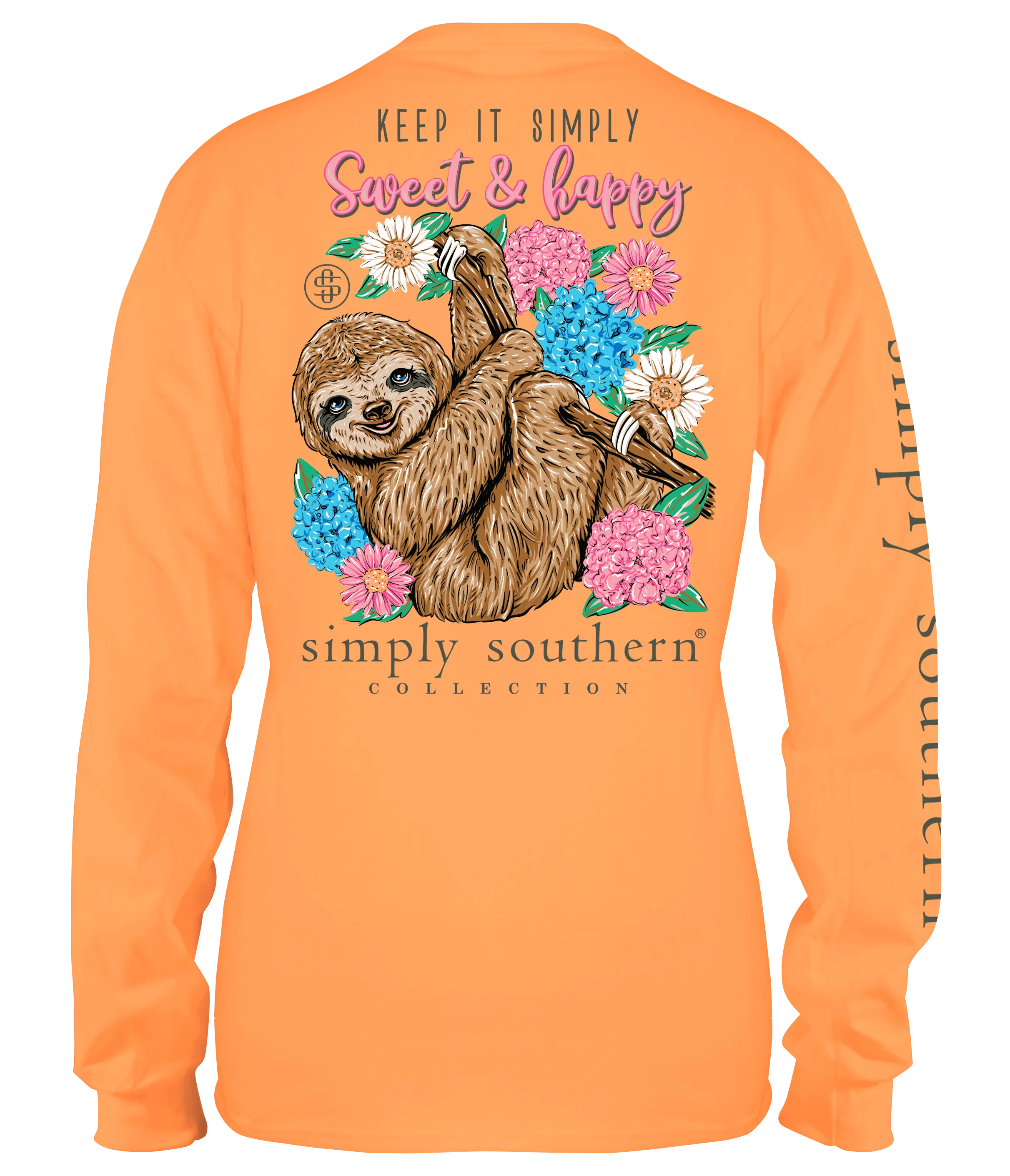 SWEET & HAPPY SLOTH LONG SLEEVE T-SHIRT
