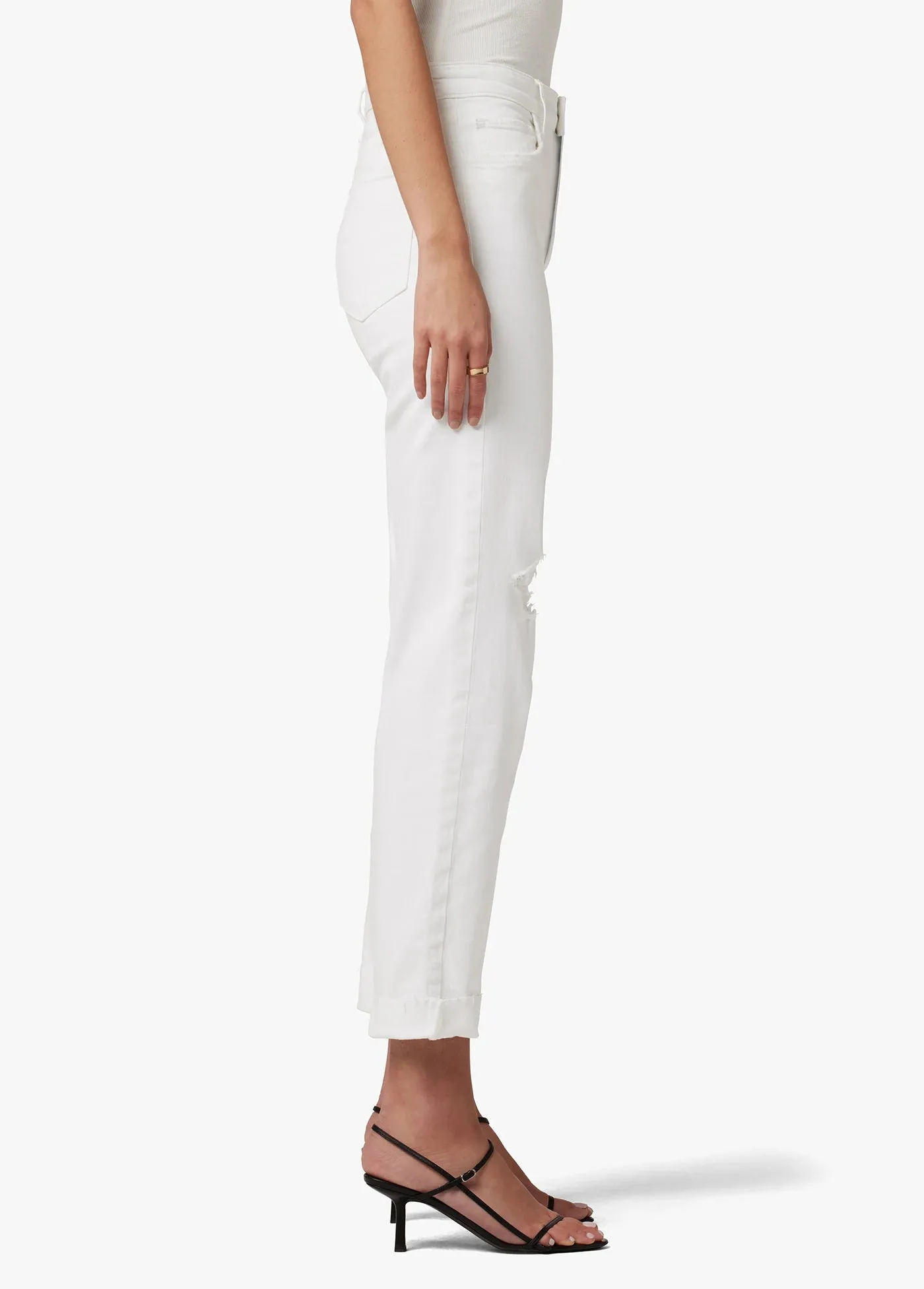 The Niki Mid Rise Boyfriend - White