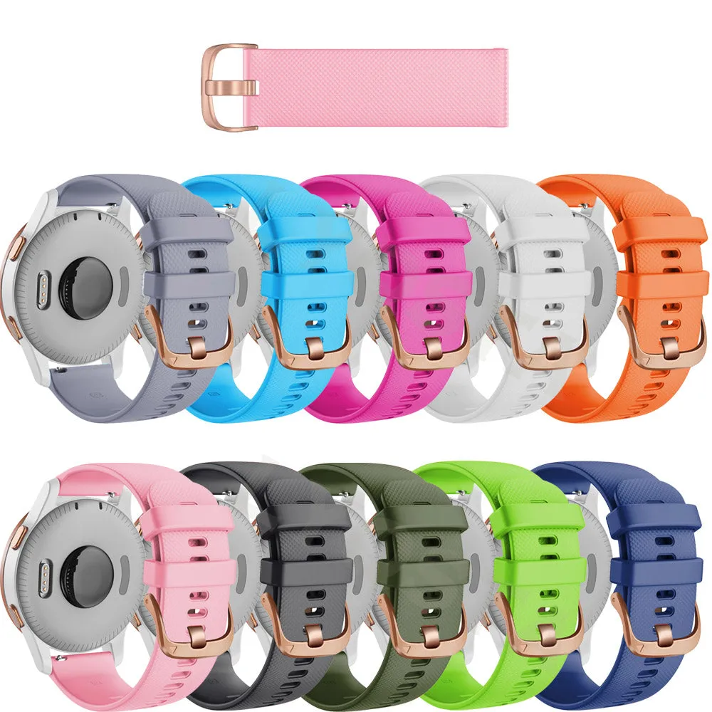 TheHorse 18mm Range compatible Silicone Watch Straps with Rose Gold Buckles