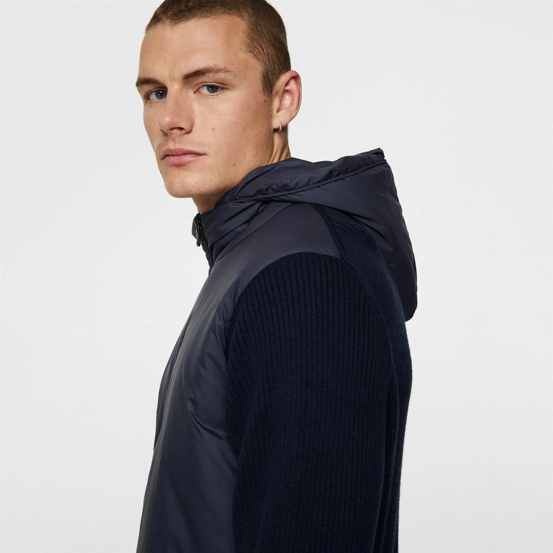 Thierry Hybrid Knit Hoodie JL Navy - AW24