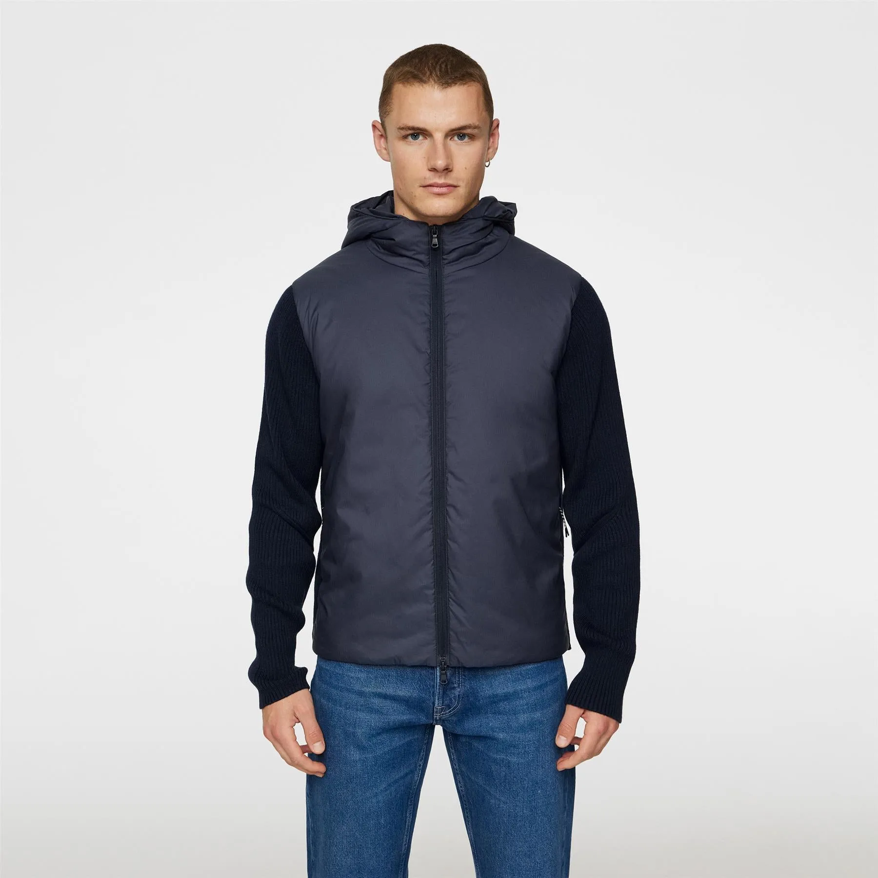 Thierry Hybrid Knit Hoodie JL Navy - AW24