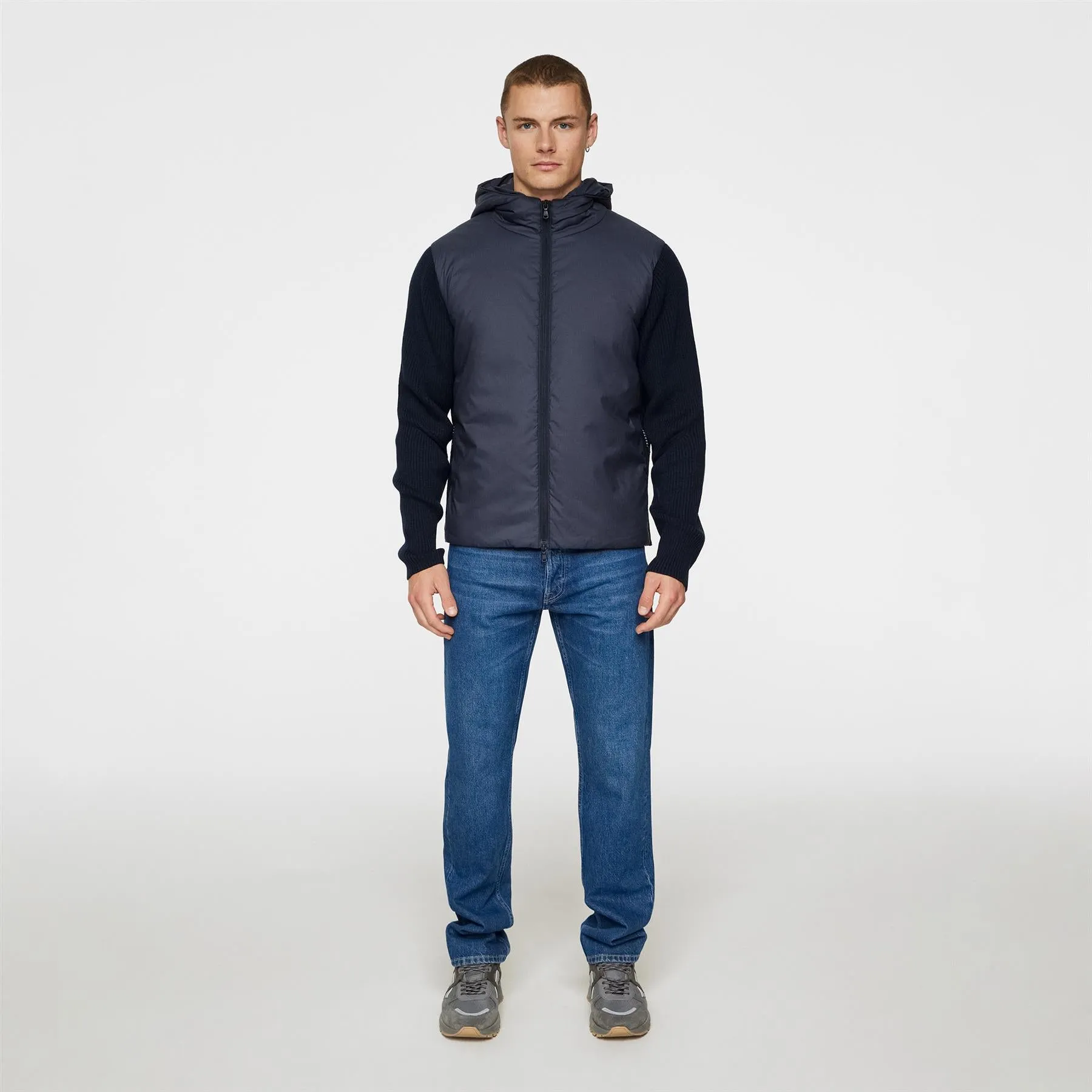 Thierry Hybrid Knit Hoodie JL Navy - AW24