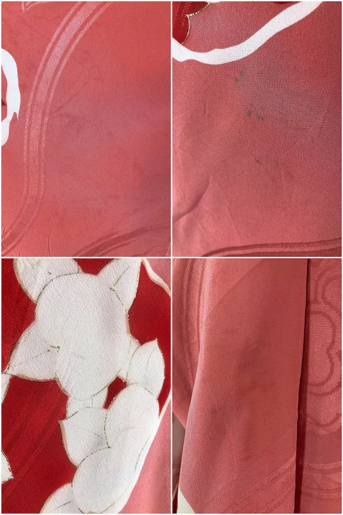 Vintage Salmon Pink Silk Kimono Cardigan