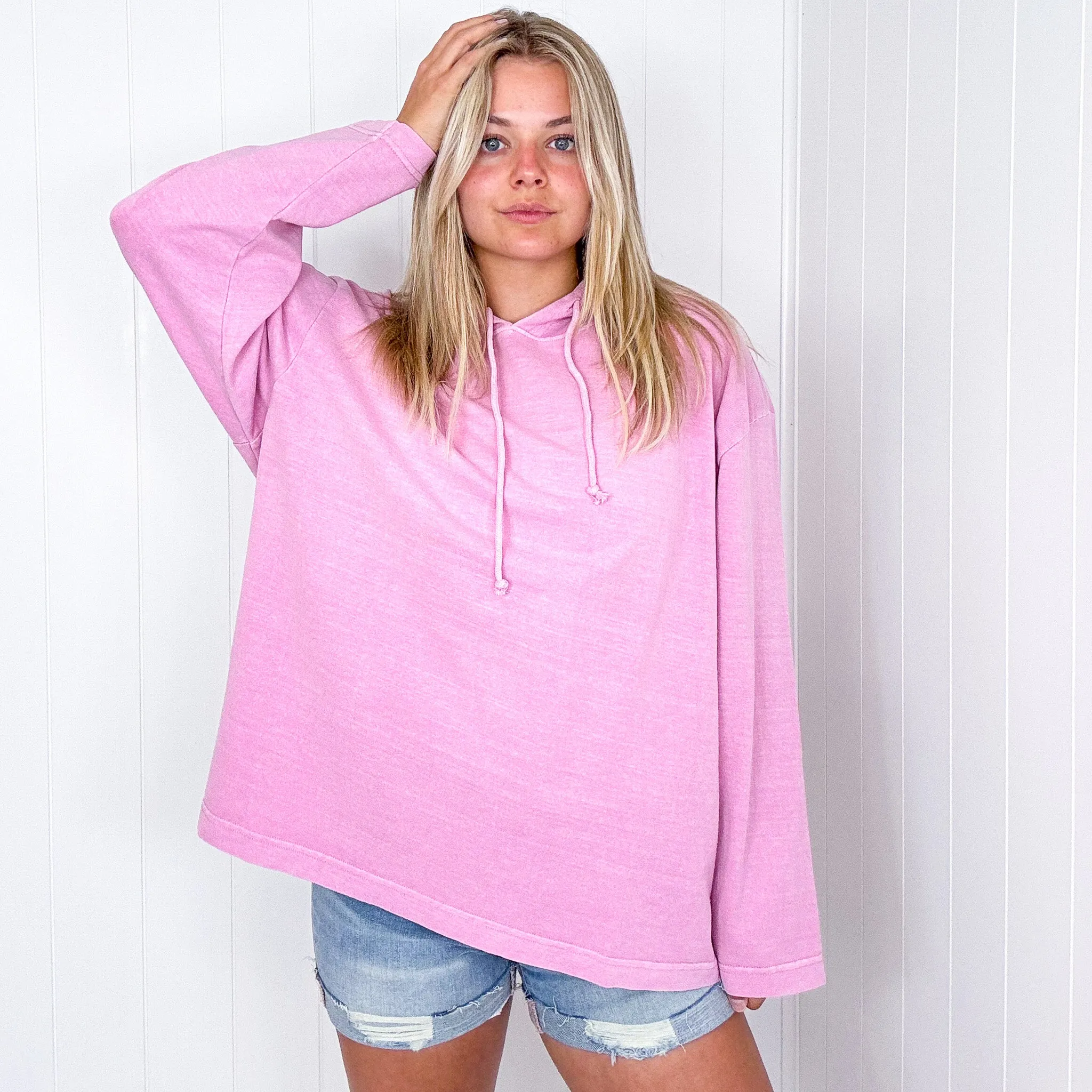 Washed Plum Fun Times Long Sleeve Pullover Hoodie