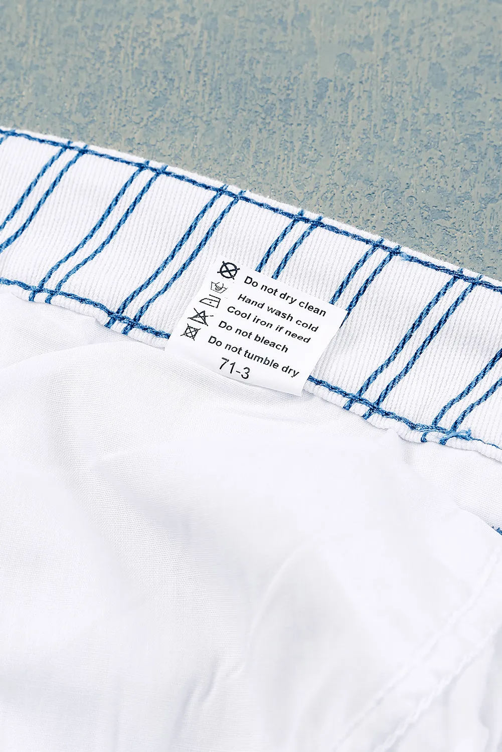 White High Waist Striped Print Flared Pants