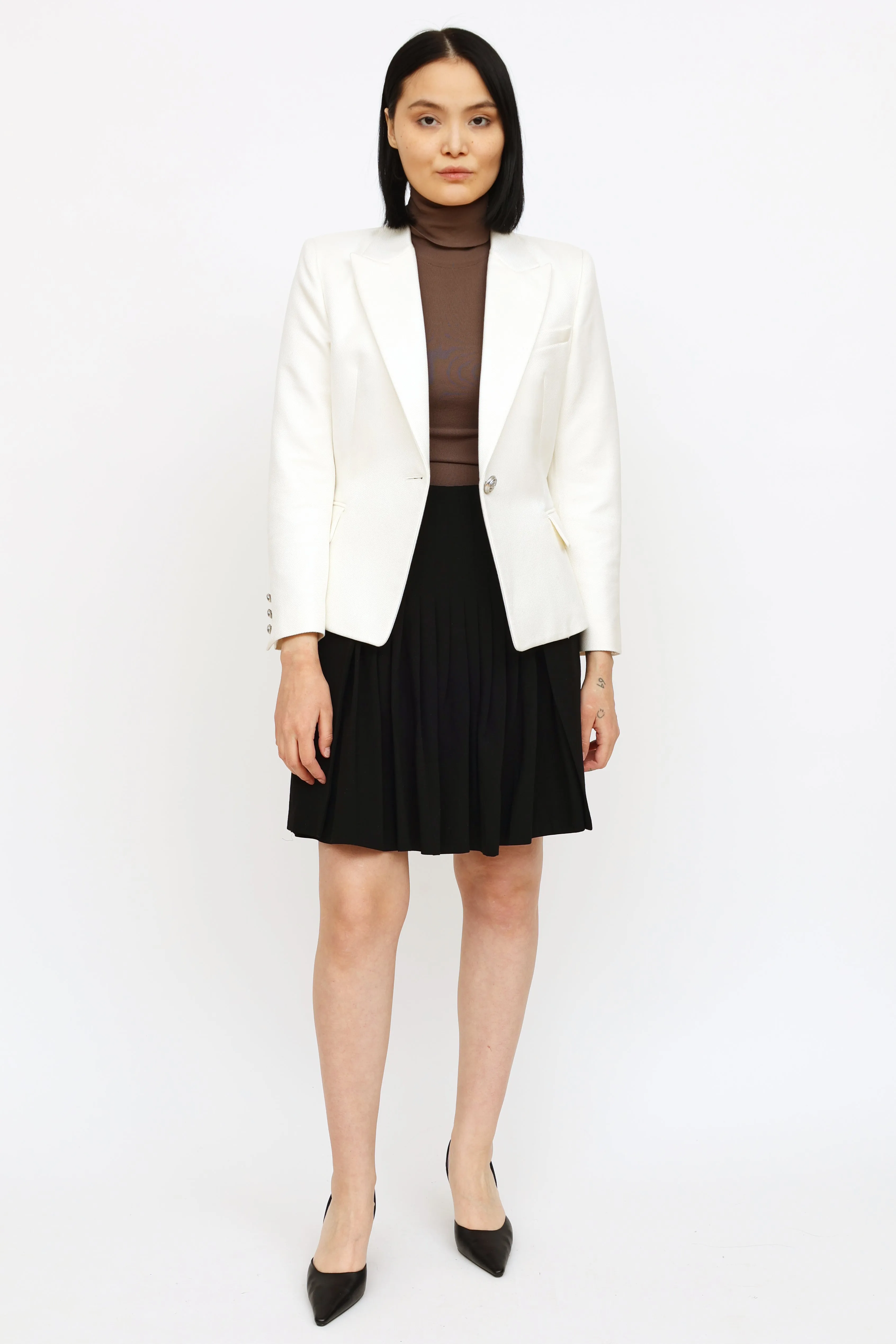 White Twill Blazer Blazer