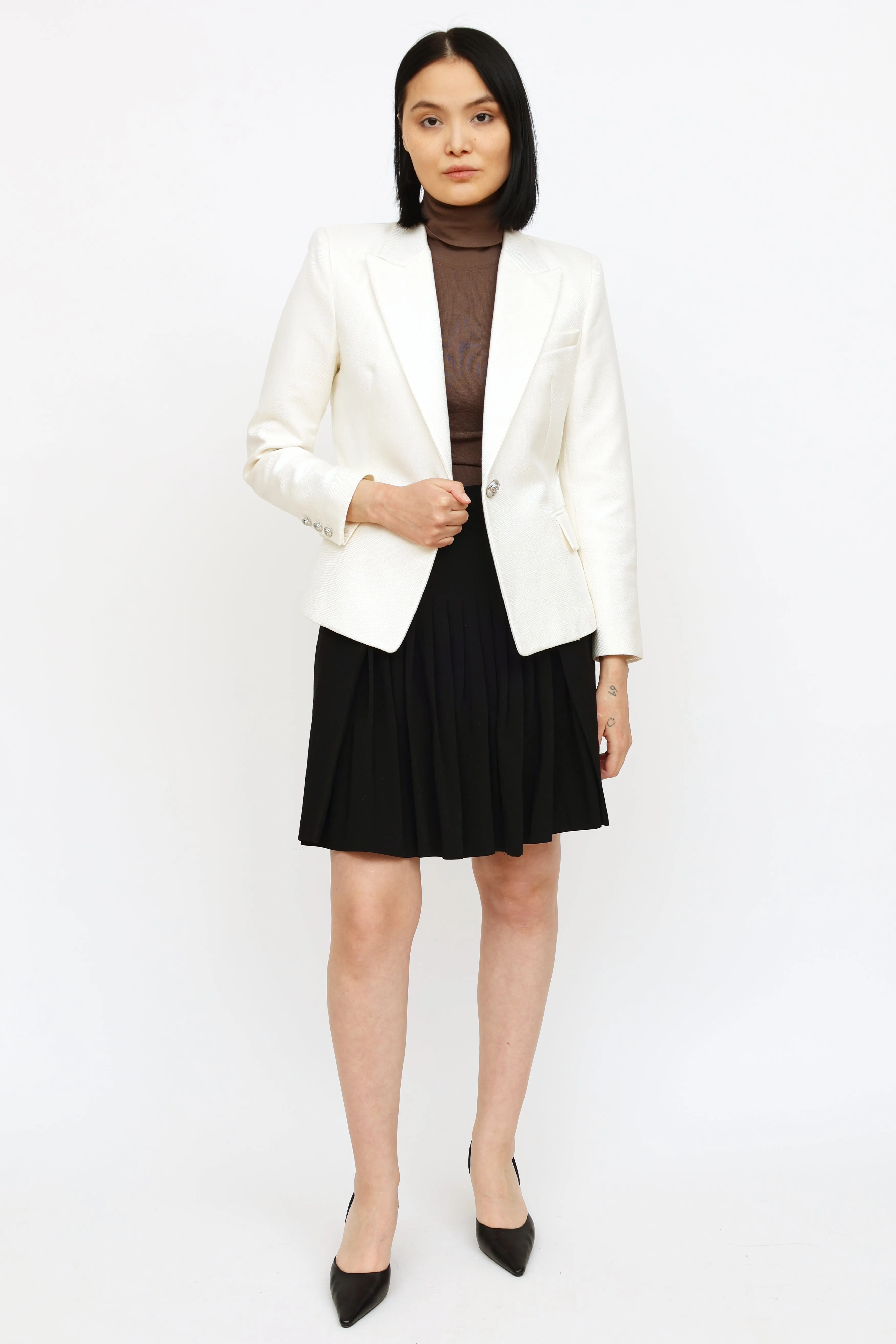 White Twill Blazer Blazer