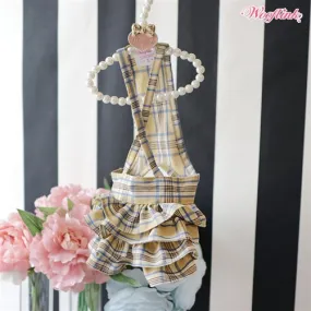 Wooflink Plaid Skirt in Beige