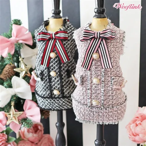 Wooflink Tweed Dress - Black