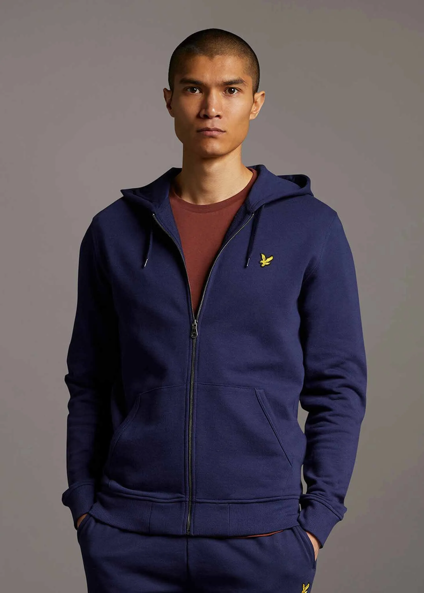Zip through hoodie - navy